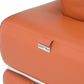 HomeRoots Terra Cotta Stripe Top Grade Italian Leather Chair