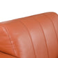 HomeRoots Terra Cotta Stripe Top Grade Italian Leather Chair