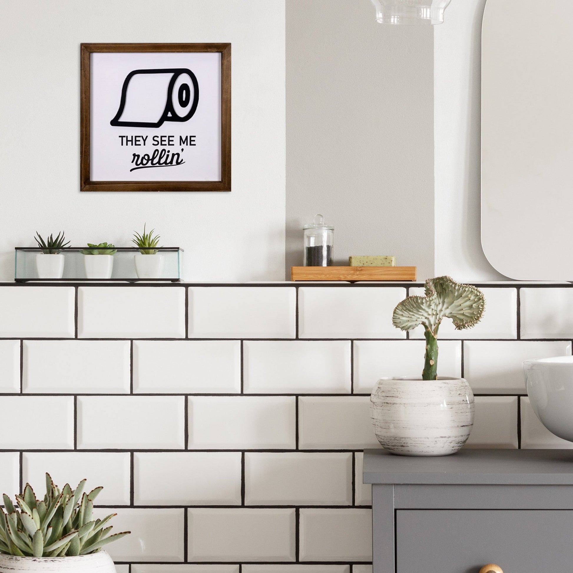 HomeRoots They See Me Rollin' Framed Wall Art