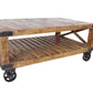 HomeRoots Traditional Cart Style Wooden Coffee Table in Natural Finish