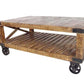 HomeRoots Traditional Cart Style Wooden Coffee Table in Natural Finish