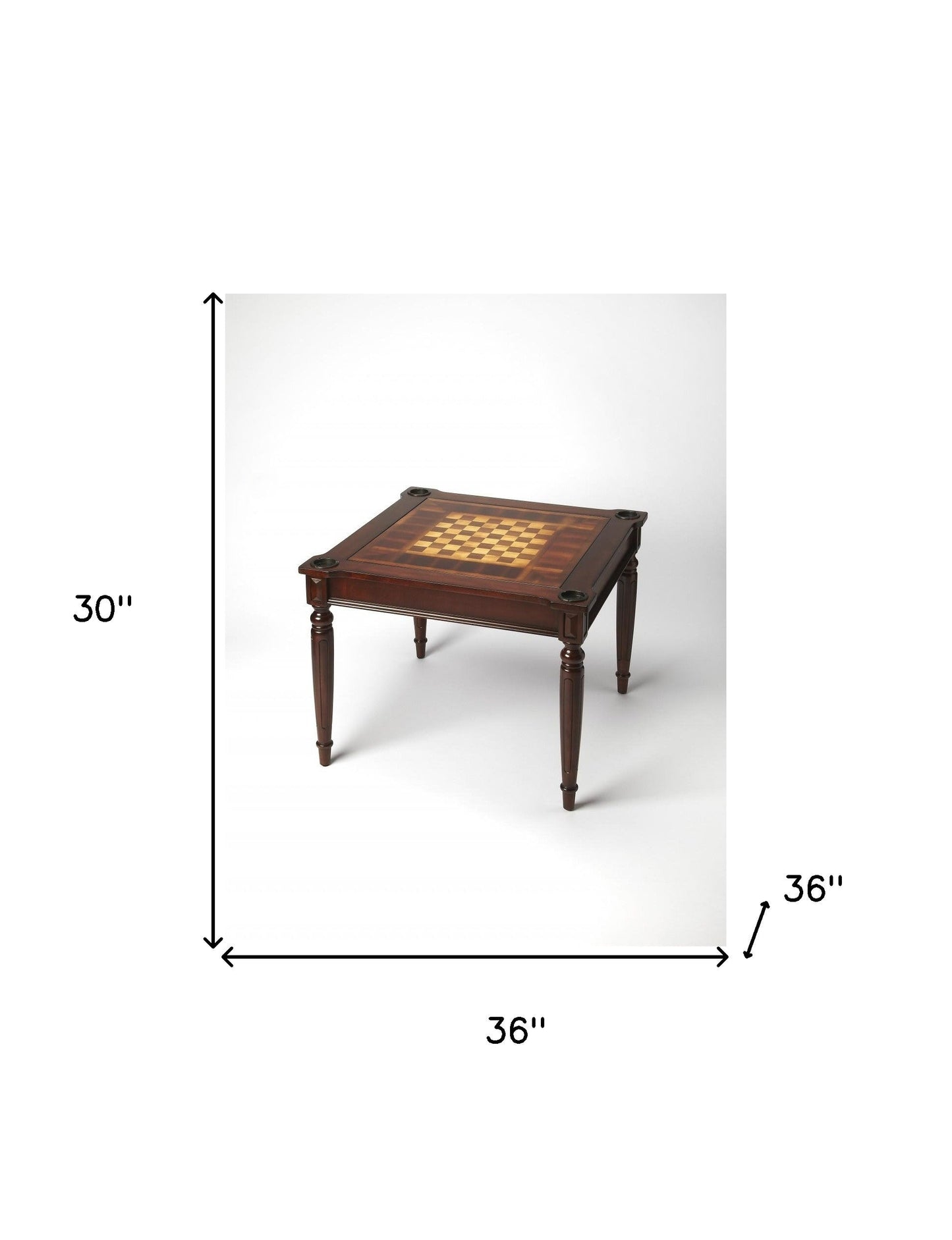 HomeRoots Traditional Cherry Multi Game Table in Dark Brown Finish