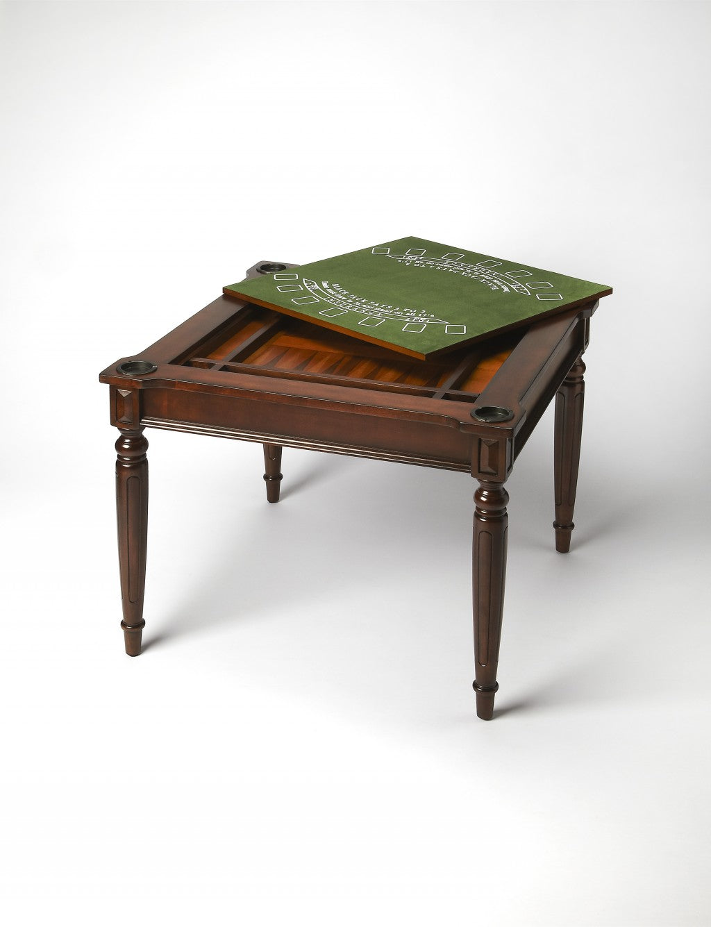 HomeRoots Traditional Cherry Multi Game Table in Dark Brown Finish