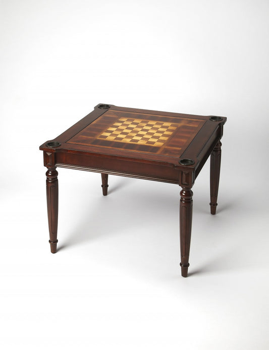 HomeRoots Traditional Cherry Multi Game Table in Dark Brown Finish