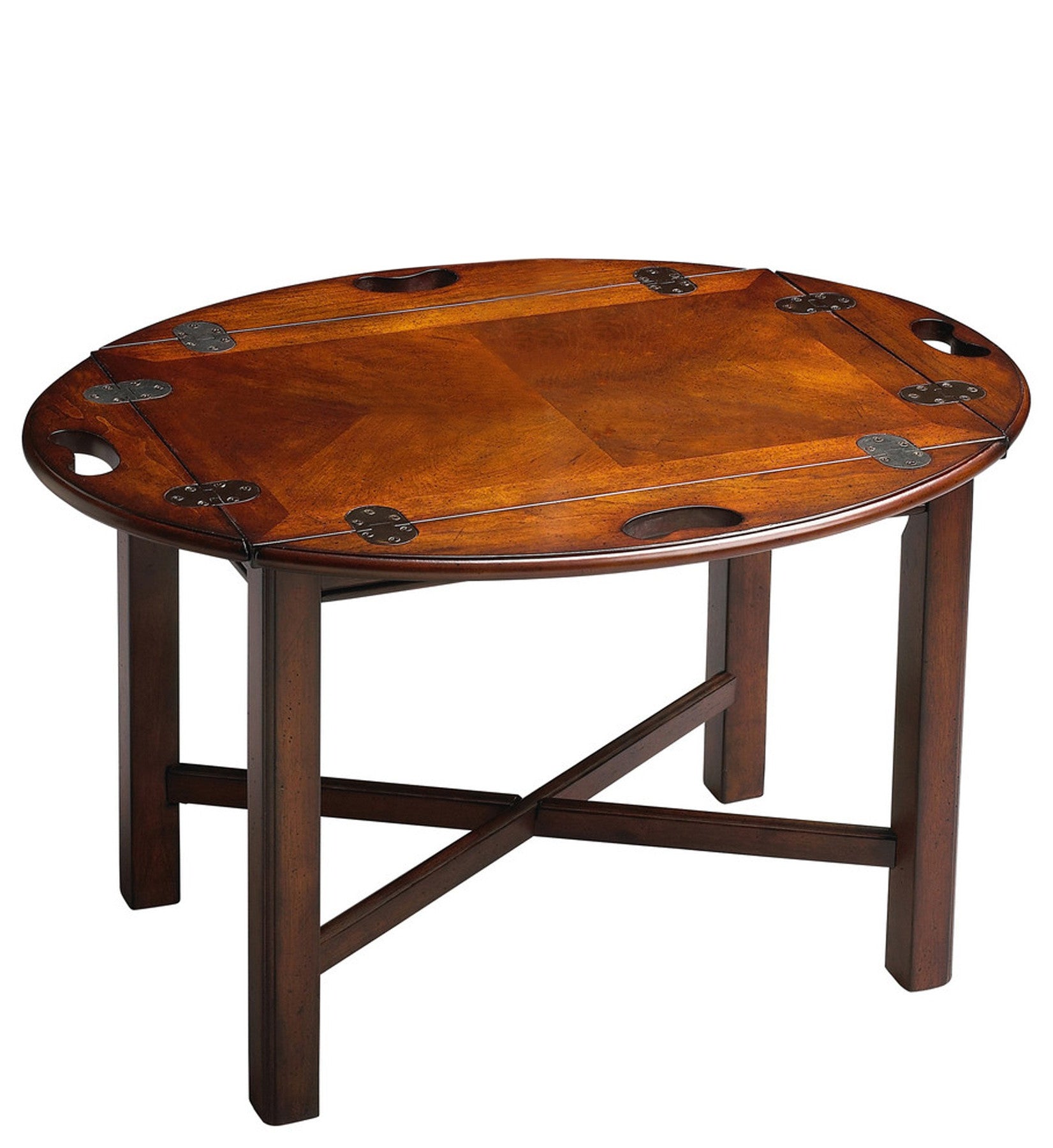 HomeRoots Traditional Cherry Table in Dark Brown Finish