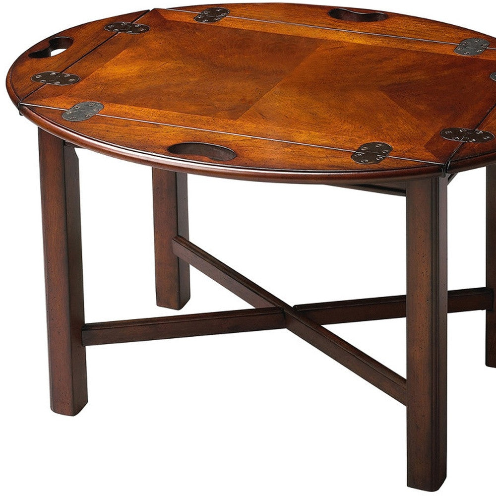 HomeRoots Traditional Cherry Table in Dark Brown Finish
