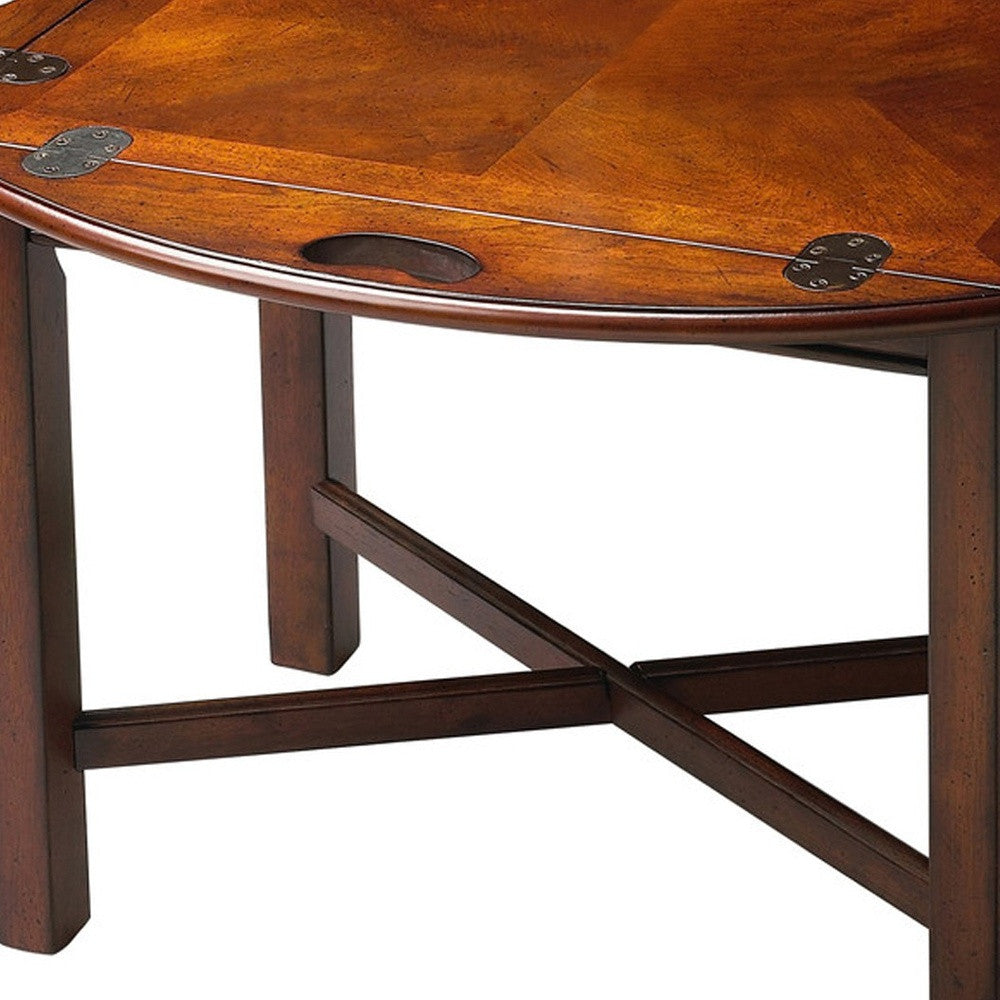 HomeRoots Traditional Cherry Table in Dark Brown Finish