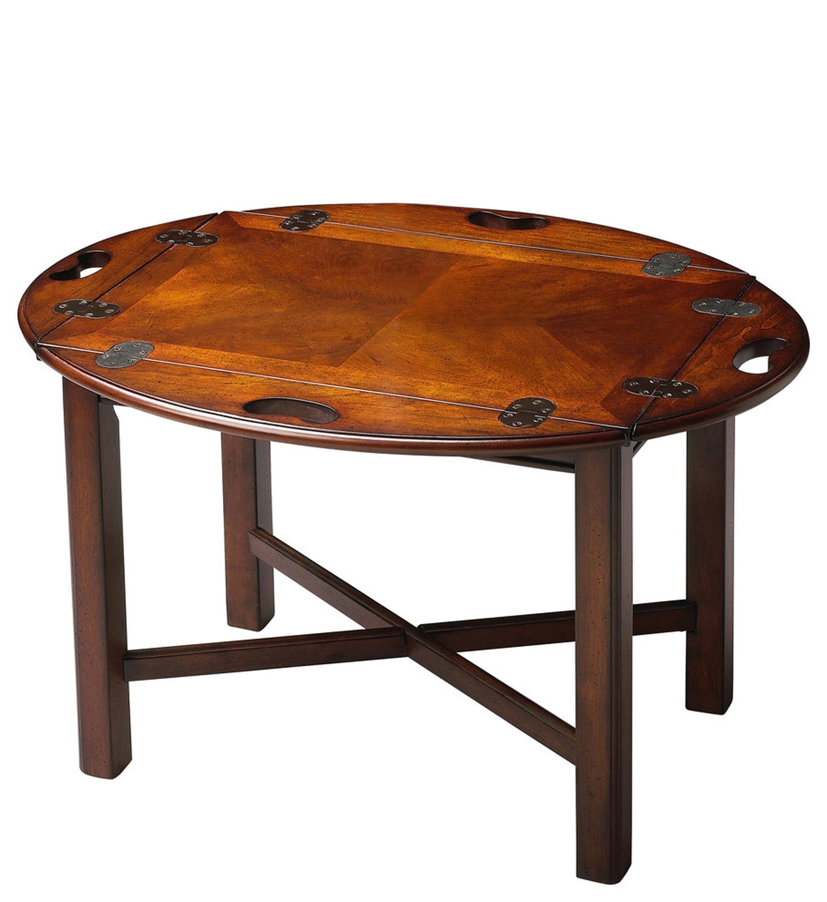 HomeRoots Traditional Cherry Table in Dark Brown Finish