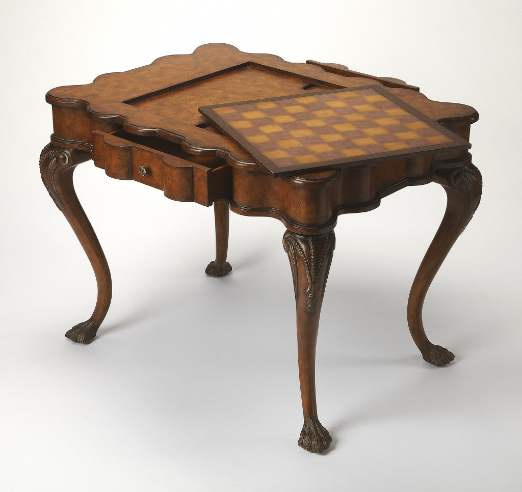 HomeRoots Traditional Game Table in Brown Finish