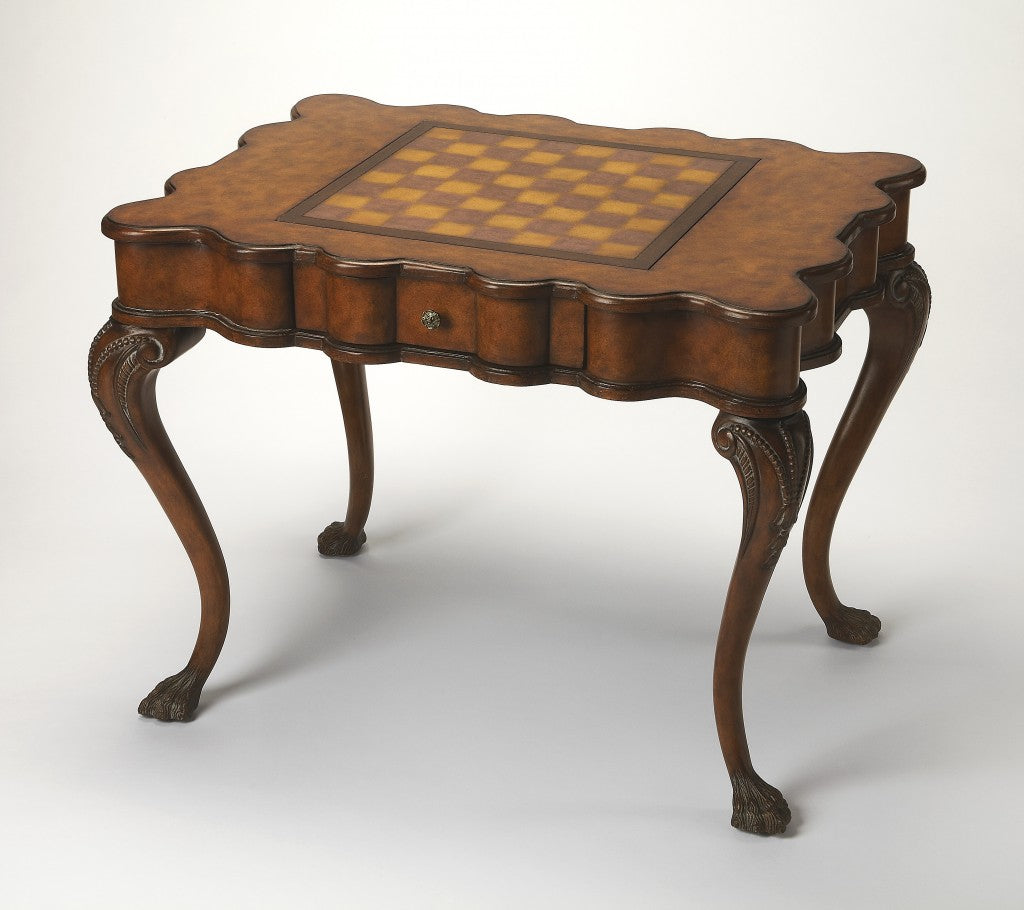 HomeRoots Traditional Game Table in Brown Finish