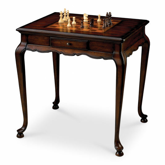 HomeRoots Traditional Game Table in Cherry Brown Finish