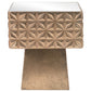 HomeRoots Tribal Mirror Side Table in Gold Finish