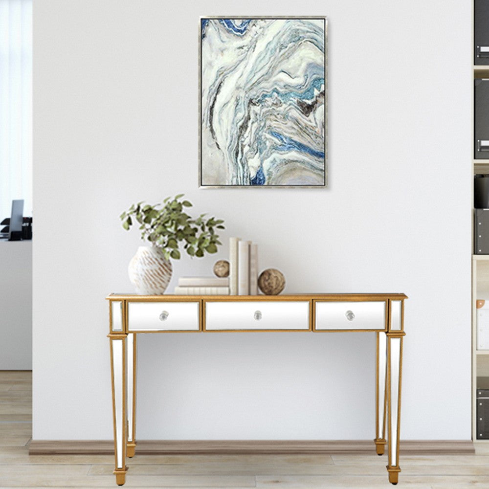 HomeRoots Trim Console Table With Gold Finish