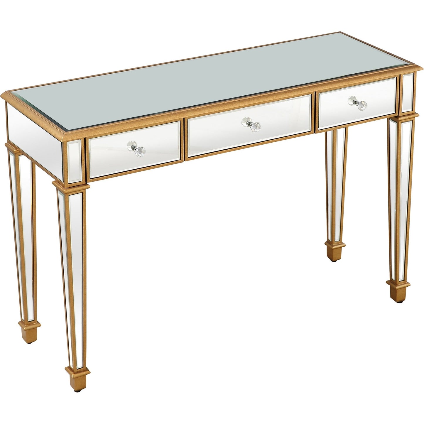 HomeRoots Trim Console Table With Gold Finish