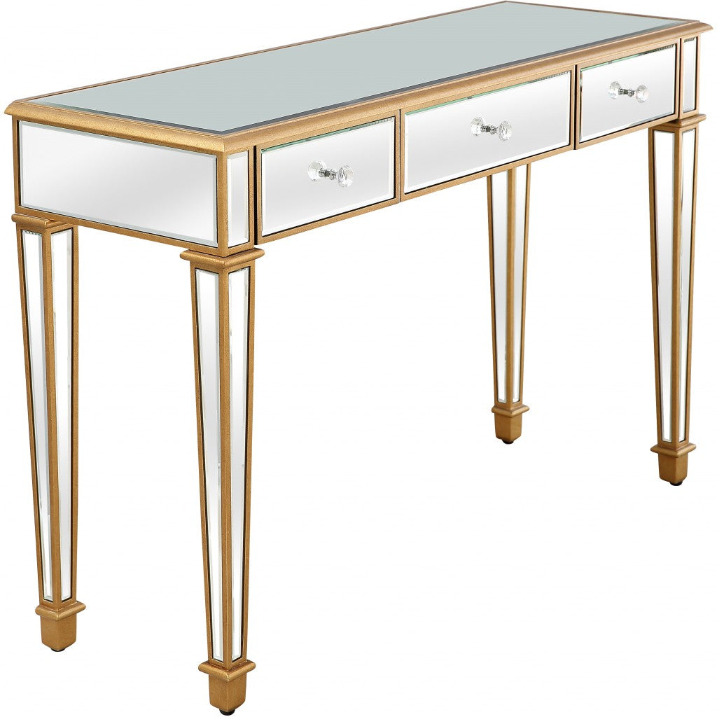 HomeRoots Trim Console Table With Gold Finish