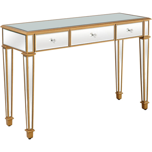 HomeRoots Trim Console Table With Gold Finish