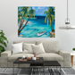 HomeRoots Tropical Beach View 4 Giclee Wrap Canvas Wall Art