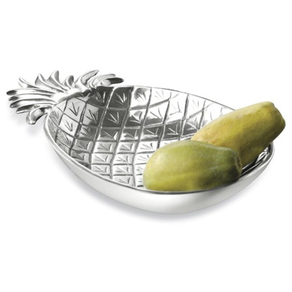 HomeRoots Tropical Pineapple Shaped Serving Bowl in Silver Finish