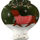 HomeRoots Trotting Dog in Comfy Christmas Attire Hand Painted Mouth Blown Glass Ornament