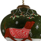 HomeRoots Trotting Dog in Comfy Christmas Attire Hand Painted Mouth Blown Glass Ornament