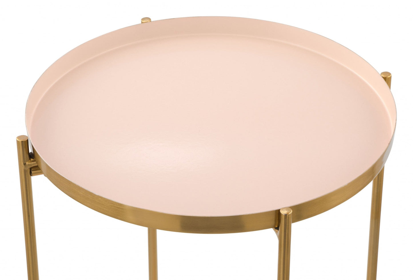 HomeRoots Two Level Side Table With White and Gold Finish