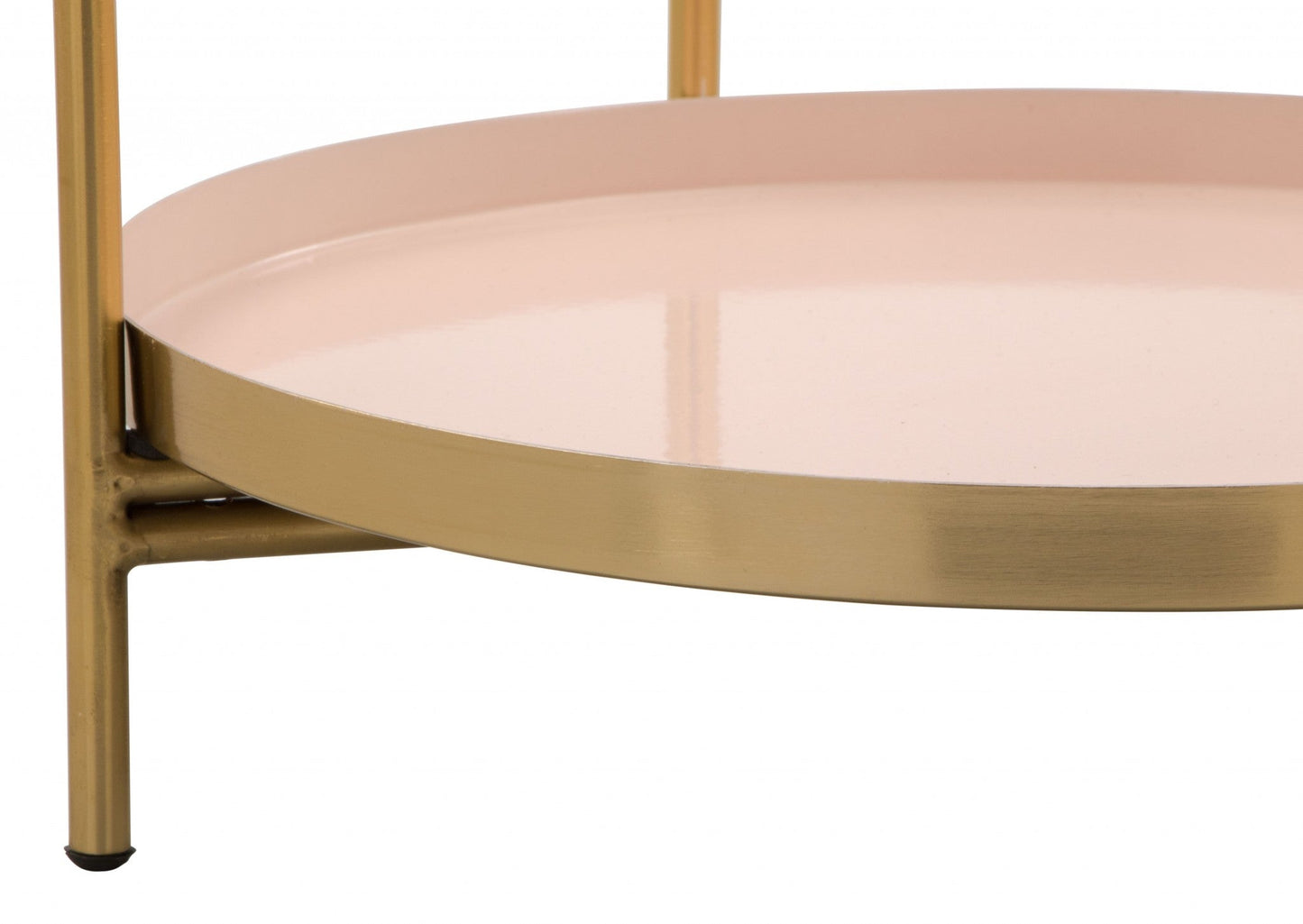 HomeRoots Two Level Side Table With White and Gold Finish