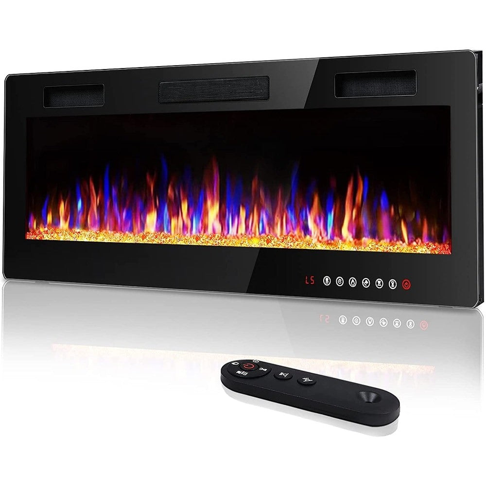 HomeRoots Ultra Thin Wall Mounted Electric Fireplace