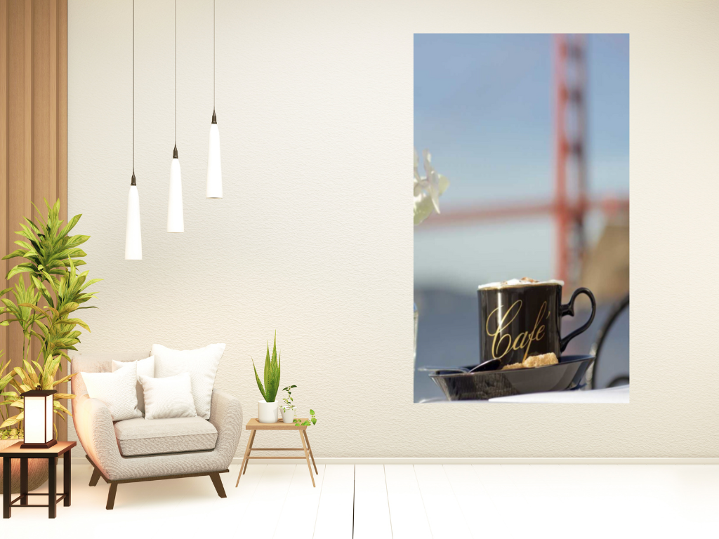 HomeRoots Up Close Café Mug Golden Gate Bridge 3 Giclee Wrap Canvas Wall Art