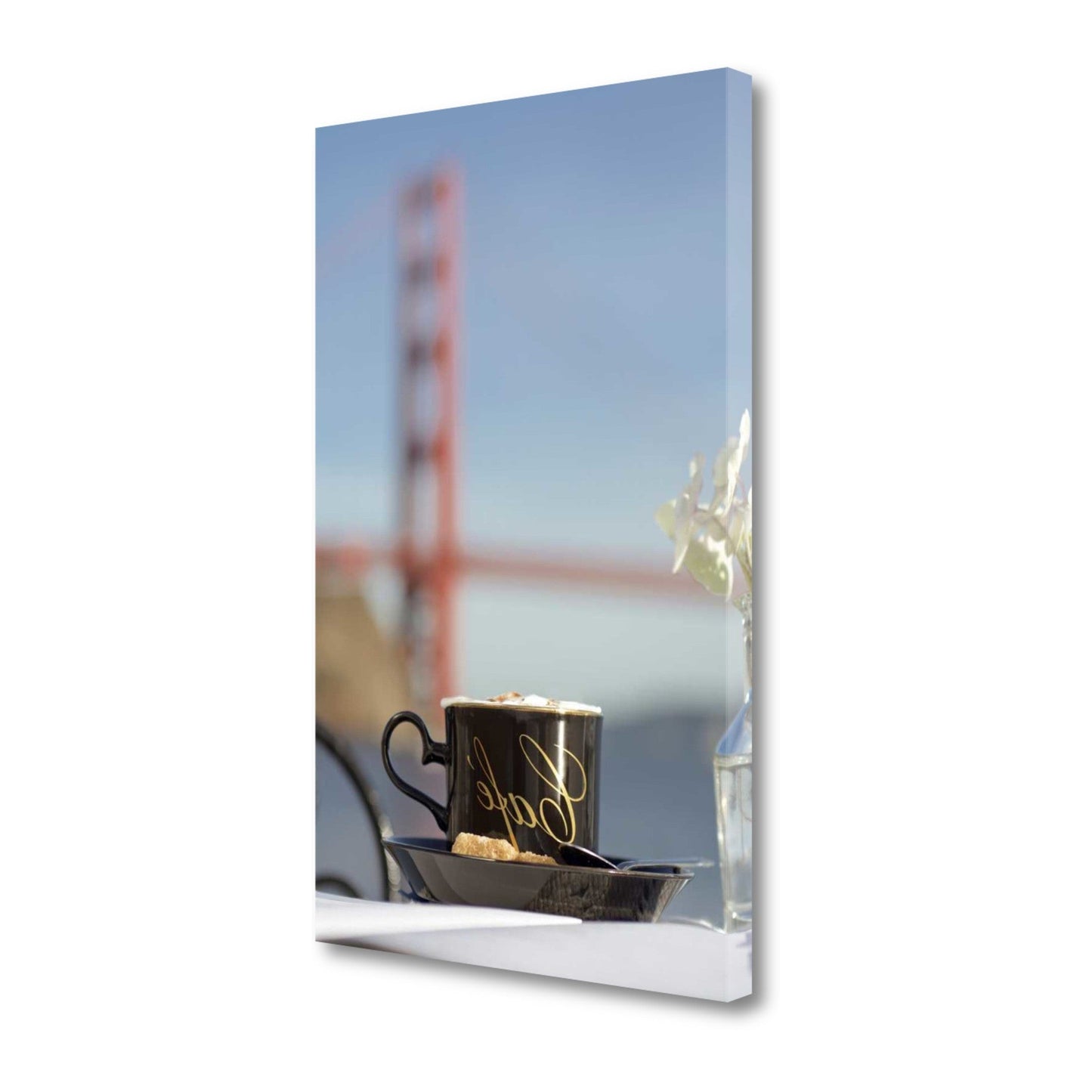 HomeRoots Up Close Café Mug Golden Gate Bridge 3 Giclee Wrap Canvas Wall Art