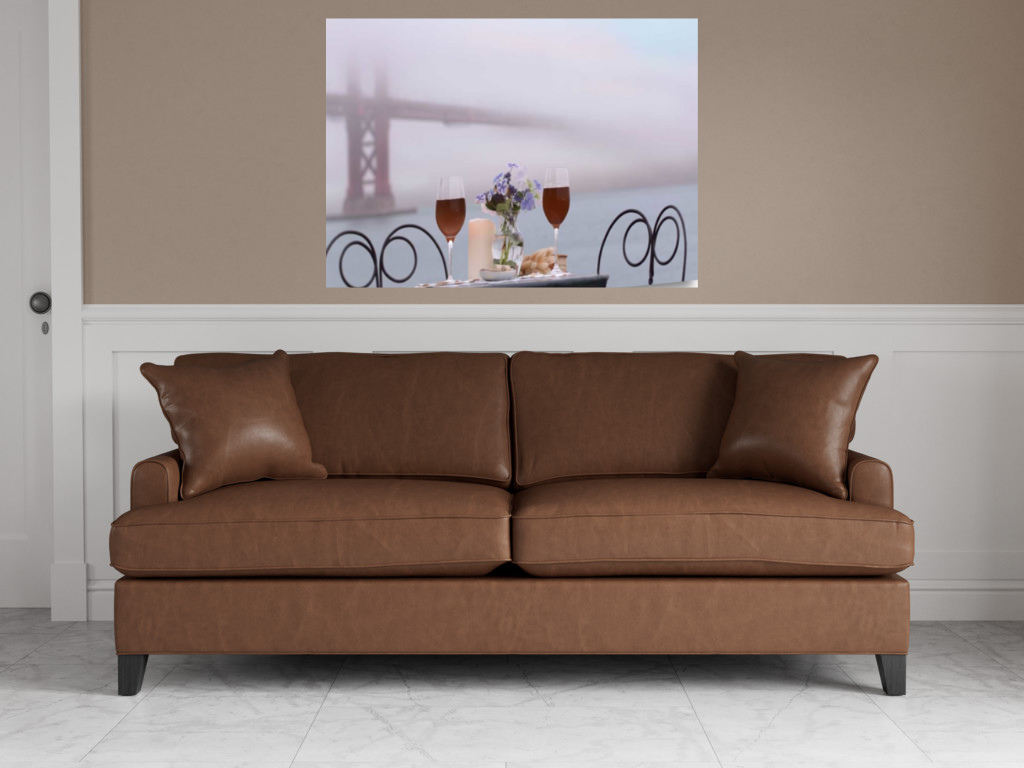 HomeRoots Up Close Overcast Bistro Cafe Golden Gate Bridge 4 Giclee Wrap Canvas Wall Art