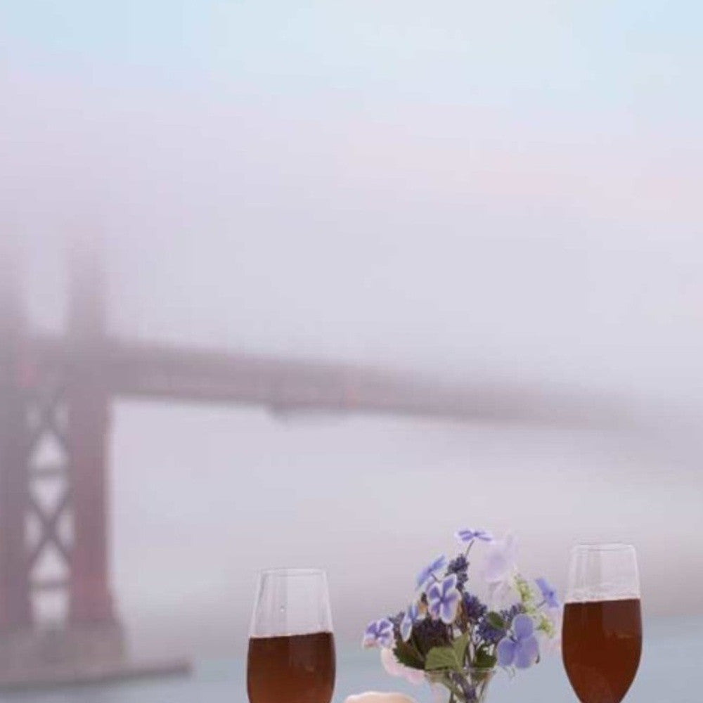 HomeRoots Up Close Overcast Bistro Cafe Golden Gate Bridge 4 Giclee Wrap Canvas Wall Art