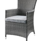HomeRoots Updated Modern Gray High Back Wicker Patio in 3 Piece Set