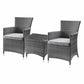 HomeRoots Updated Modern Gray High Back Wicker Patio in 3 Piece Set