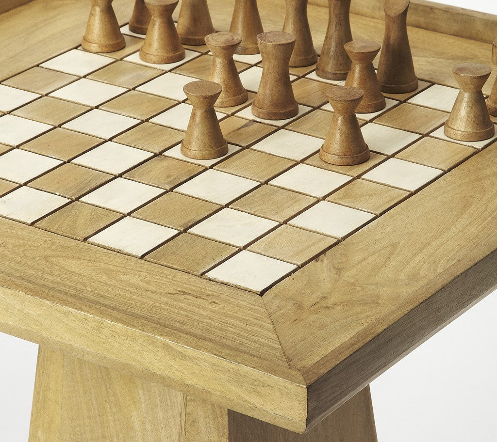 HomeRoots Updated Natural Wood Game Table With Natural Wood Finish