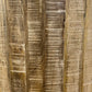 HomeRoots Updated Rustic Round Stump End Table With Antiqued Beige Finish