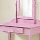 HomeRoots Vanity Mirror and Storage Drawer in Pink Finish