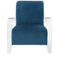HomeRoots Velvet Accent Chair With Clear Arm in Teal Finish