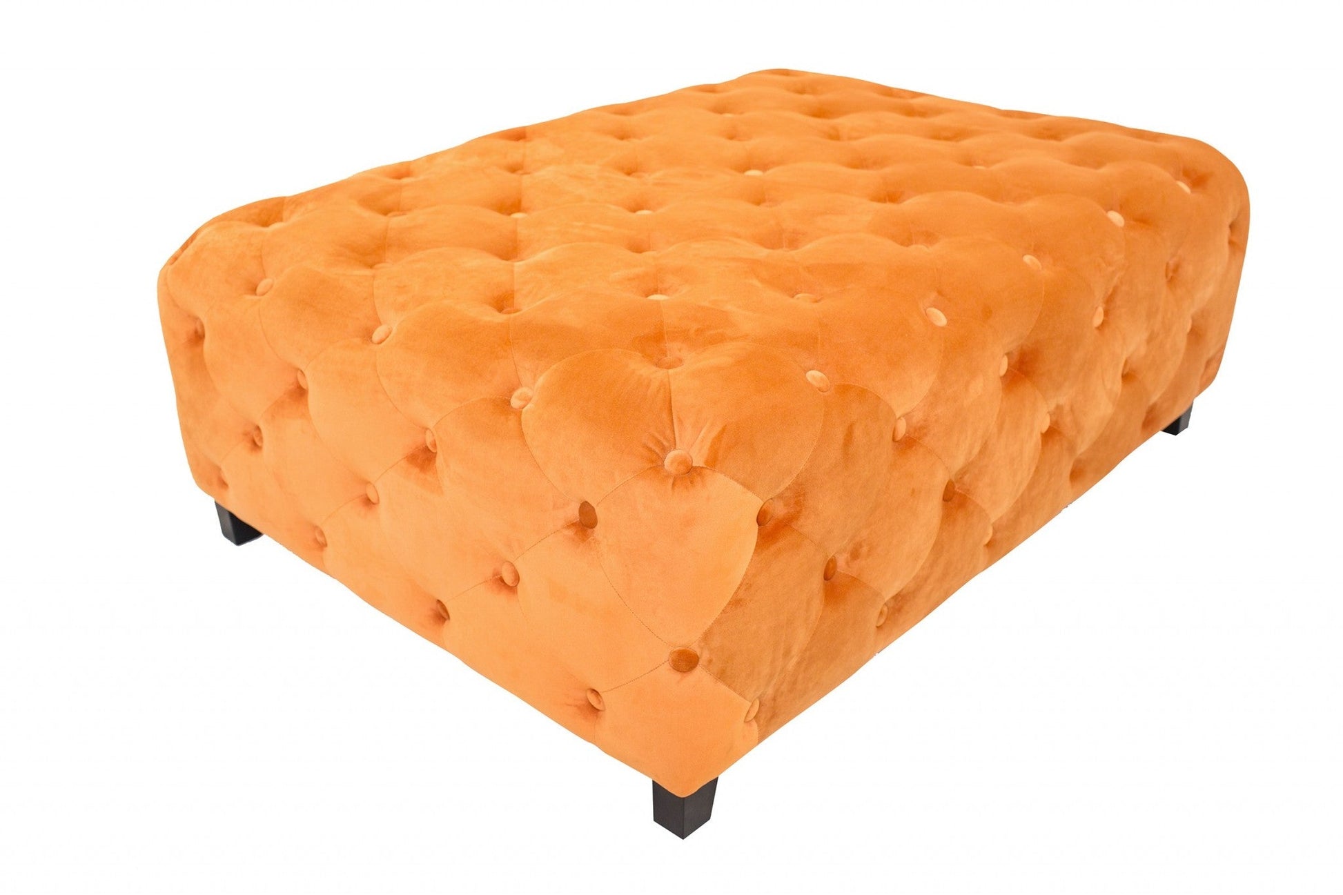 HomeRoots Velvety Orange Modern Square Coffee Table