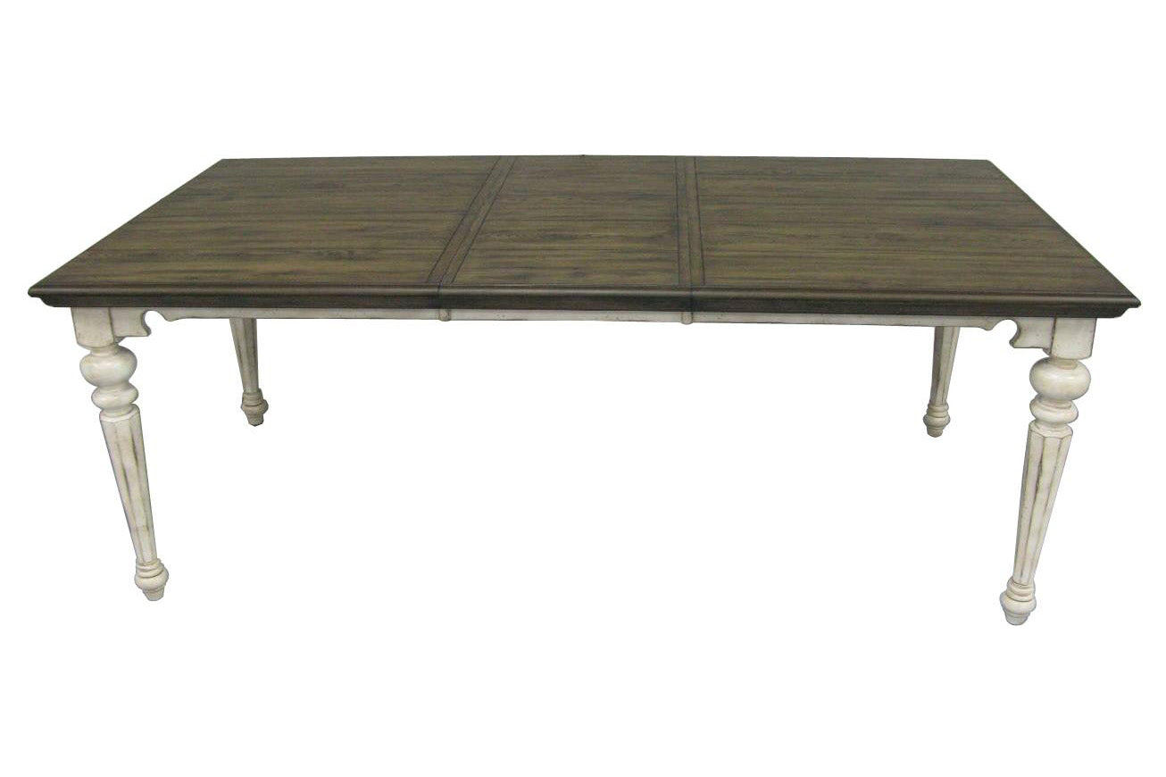 HomeRoots Vintage Cottage White And Brown Hardwood Dining Table