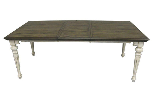 HomeRoots Vintage Cottage White And Brown Hardwood Dining Table