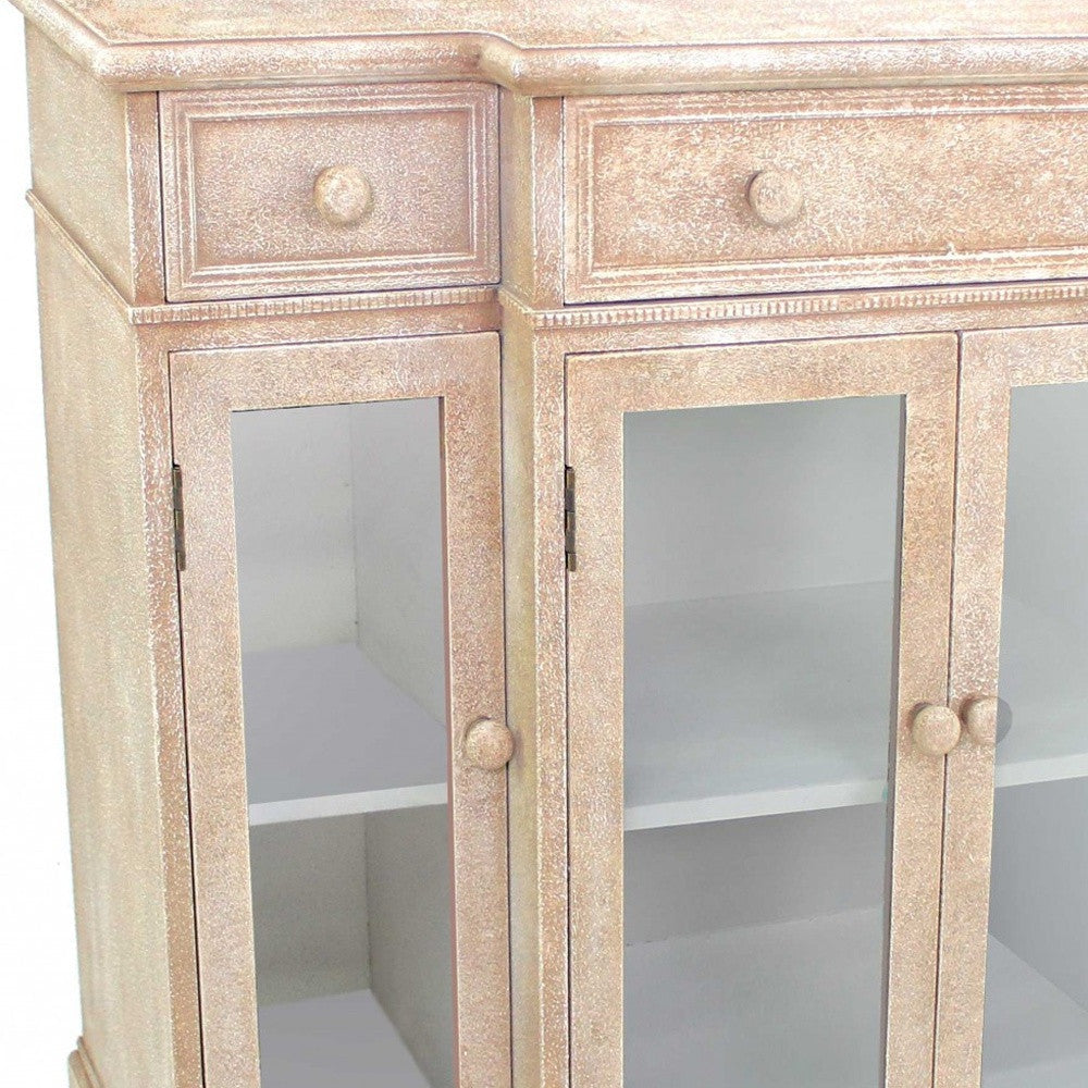 HomeRoots Vintage French Style Distressed Hallway Cabinet In Beige