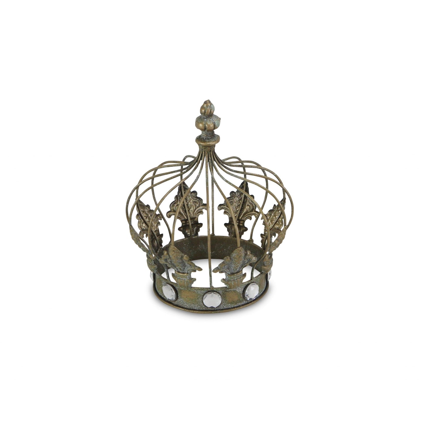 HomeRoots Vintage Look Bronze Crown Jewel Sculpture