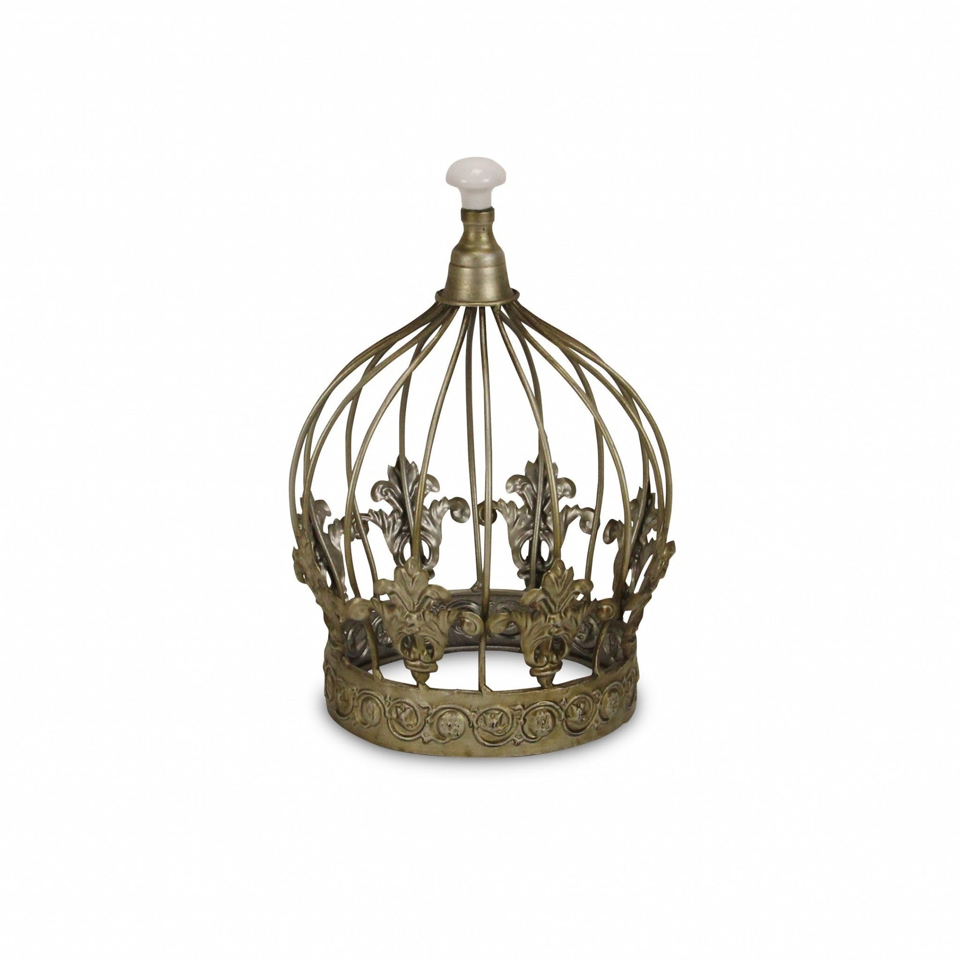 HomeRoots Vintage Look Silver Crown Sculpture