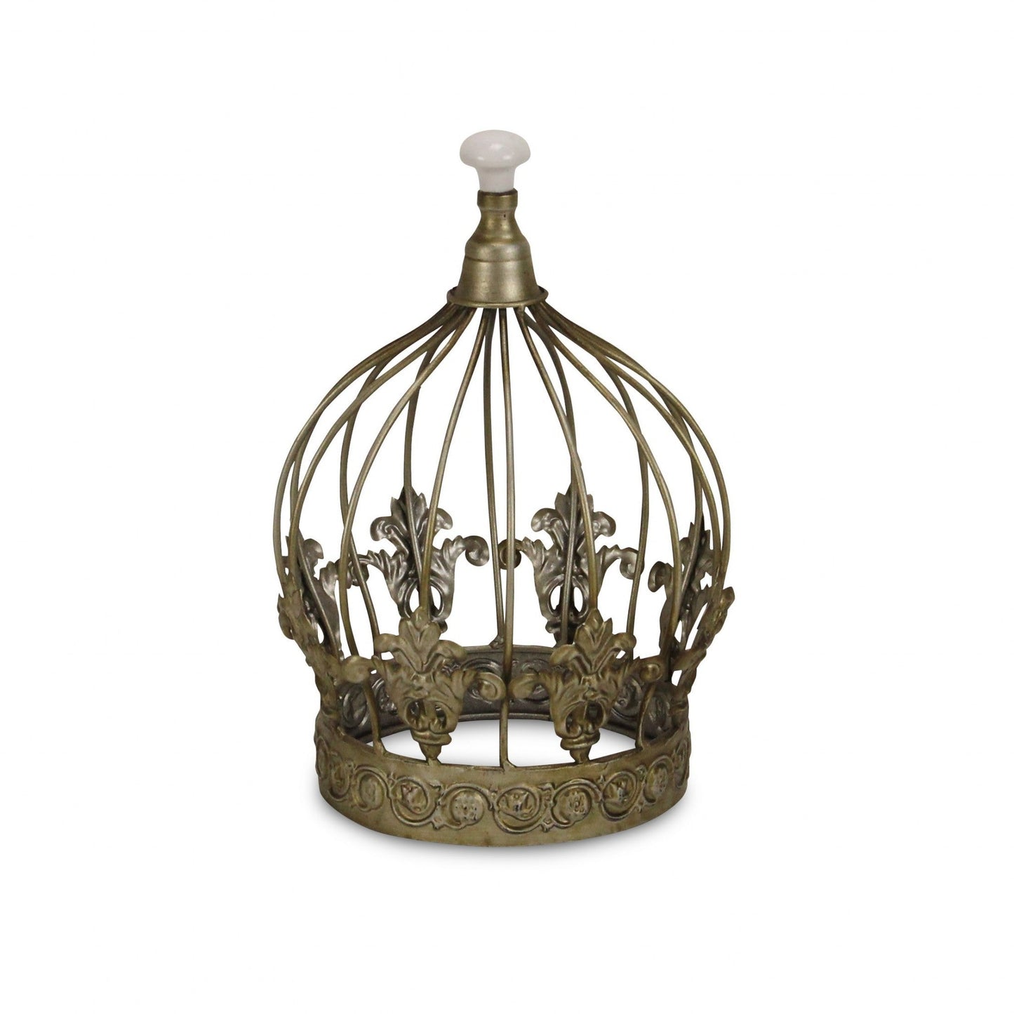 HomeRoots Vintage Look Silver Crown Sculpture