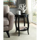 HomeRoots Vintage Look Wood End Table With Storage in Matte Black Finish