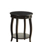 HomeRoots Vintage Look Wood End Table With Storage in Matte Black Finish