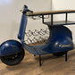 HomeRoots Vintage Scooter Bar Cart in Blue Finish