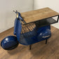 HomeRoots Vintage Scooter Bar Cart in Blue Finish