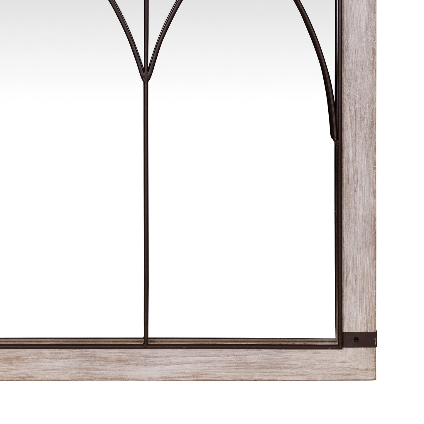 HomeRoots Vintage Wood and Iron Wall Mirror