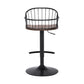 HomeRoots Walnut Wood and Metal Adjustable Curve Back Bar Stool